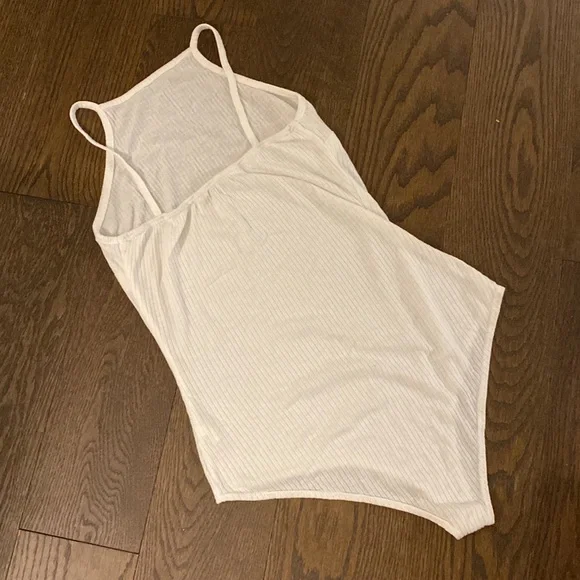 Charlotte Russe Solid White Ribbed Bodysuit - Picture 8 of 11